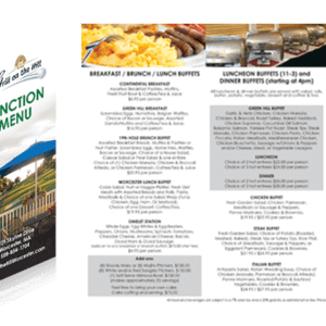tri-fold function menu for Grill on the Hill