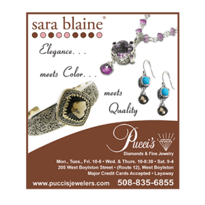 print advertisement with sara blaine jewelry from Pucci's Diamonds & Fine Jewelry