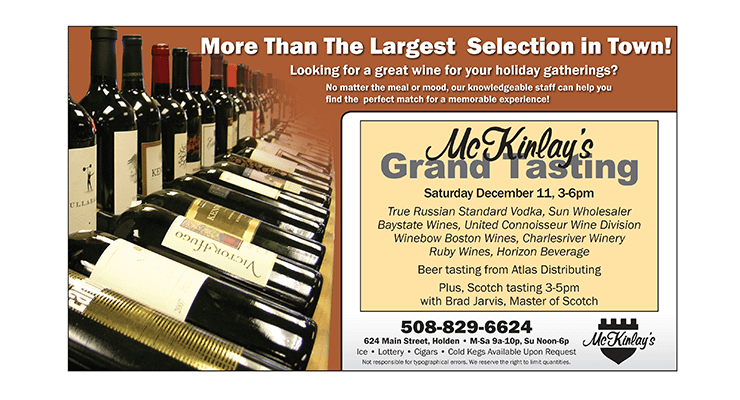 print advertisement for wine tasting event at McKinlay's Liquors